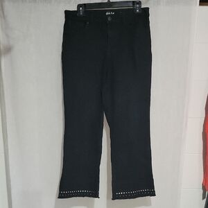 Style & Co. Black Cropped Jeans with Studded Hem